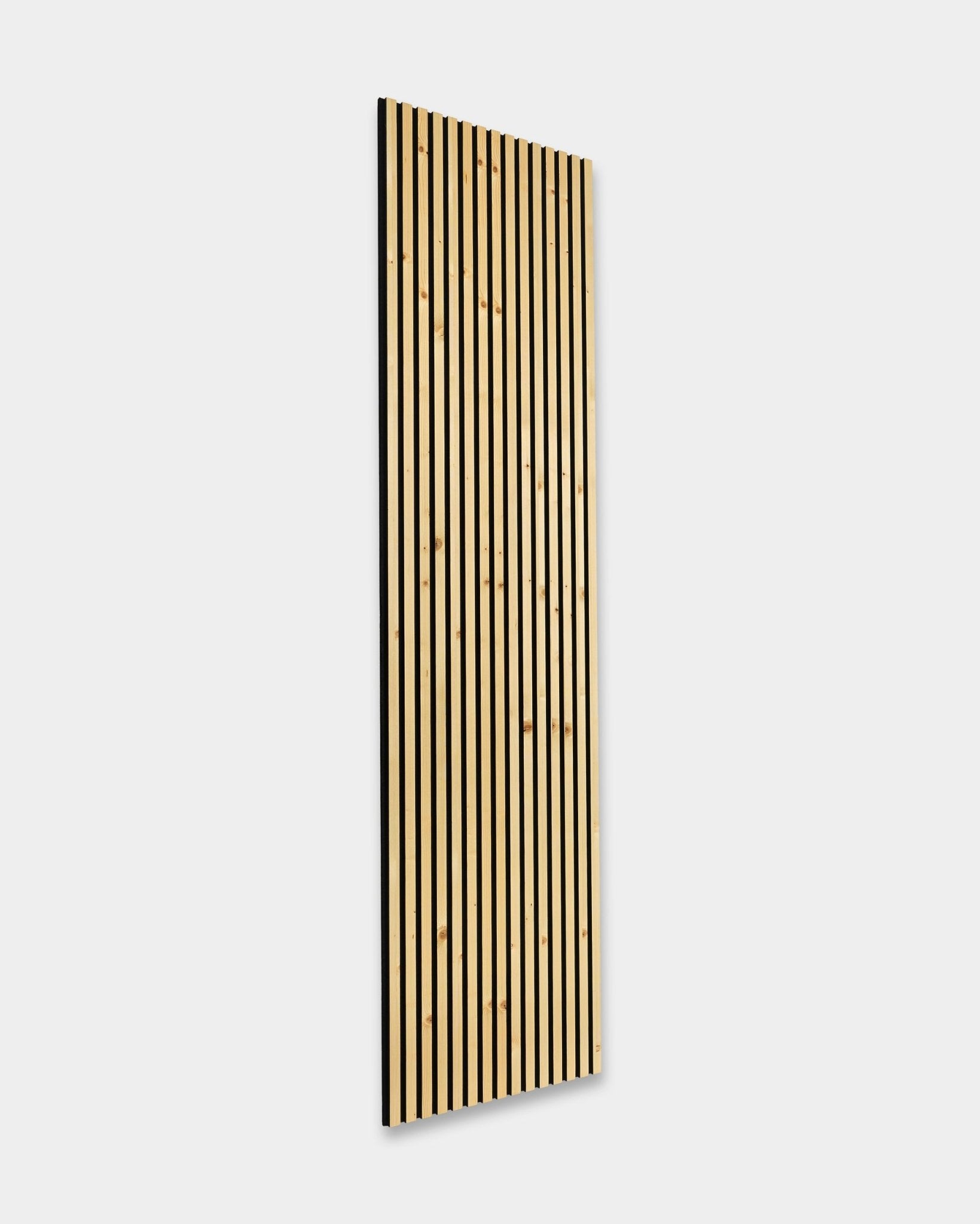 The Rustic Akupanel / Alp by WoodUpp is a tall, light wood acoustic panel with vertical slats and a Nordic design, displayed against a plain white background.