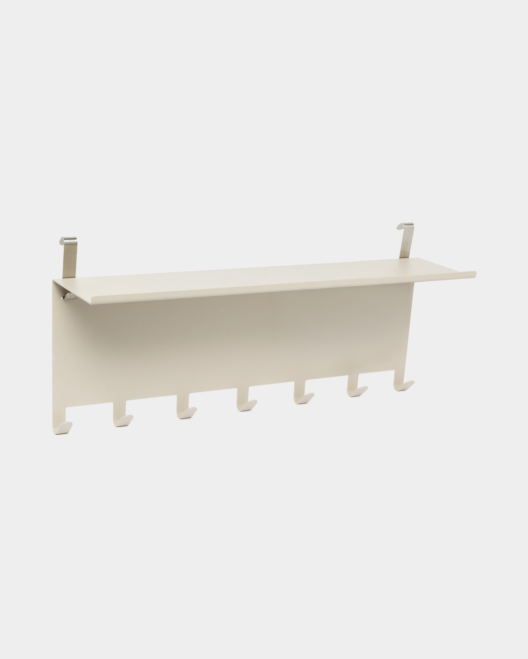 WoodUpp Nell Coat Rack BM1 in beige, Nordic style, with five hooks and two brackets, 63.5 x 24 cm, designed to complement Akupanel acoustic panels.