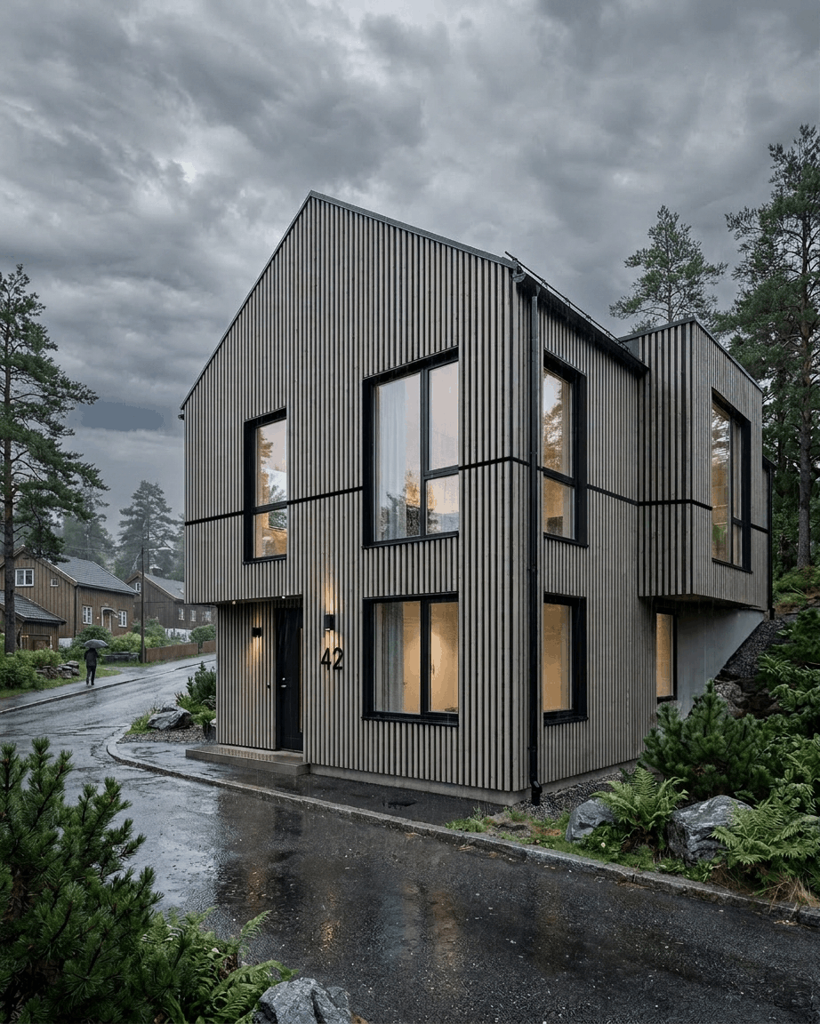 Aluwood | Udendørs Panel / Thermowood, Grey, 240 x 45,1 cm