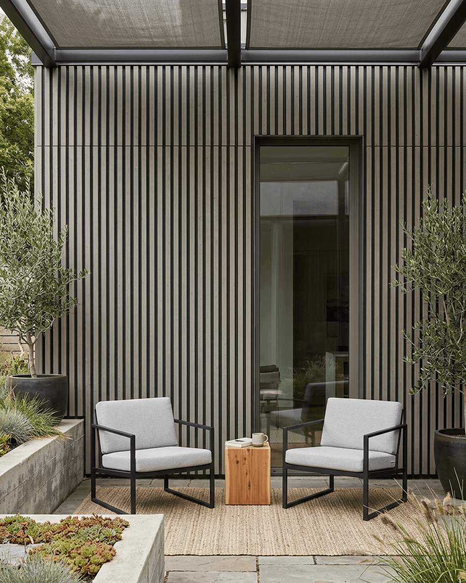 Aluwood | Udendørs Panel / Thermowood, Grey, 240 x 45,1 cm