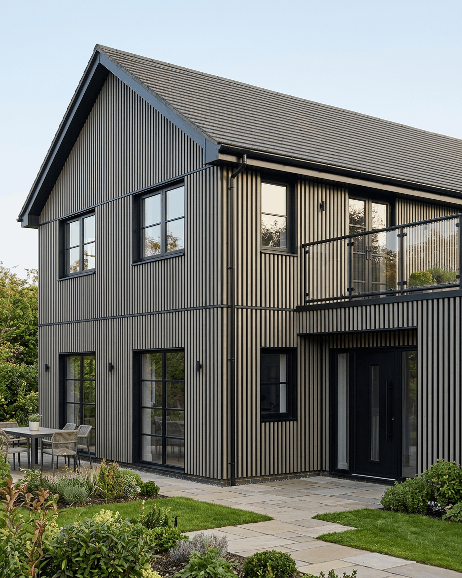 Aluwood | Udendørs Panel / Thermowood, Grey, 240 x 45,1 cm
