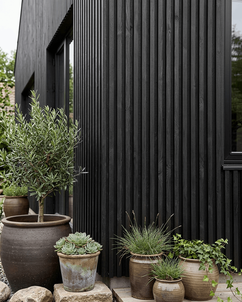 Aluwood | Udendørs Panel / Thermowood, Black, 240 x 45,1 cm