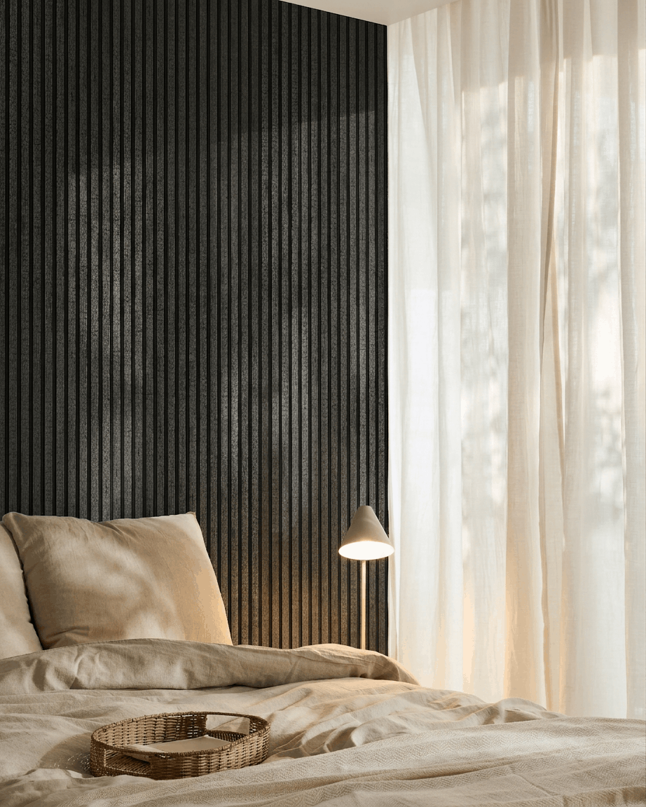 Akupanel | Akustikpanel / Colored, Charcoal, Black Felt, 240 x 60 cm
