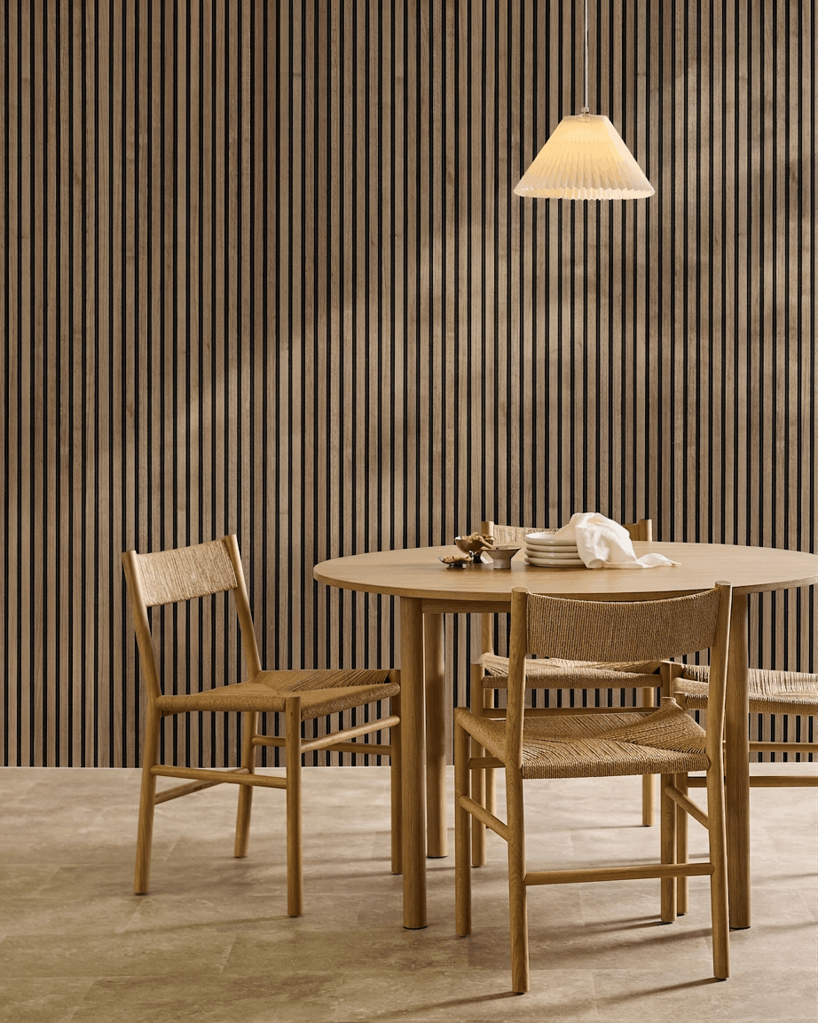 Akupanel | Akustikpanel / Natural Wood, Walnut, Black Felt, 300 x 60 cm