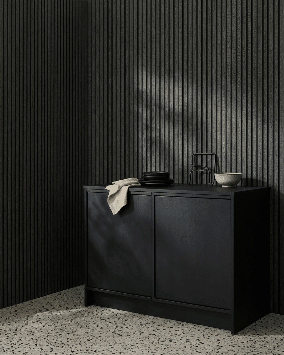 Akupanel | Akustikpanel / Colored, Charcoal, Black Felt, 240 x 60 cm
