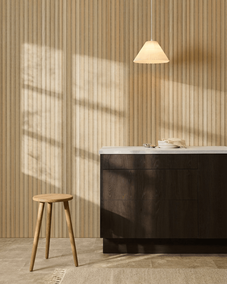 Akupanel | Akustikpanel / Natural Wood, Classic Oak, Beige Felt, 300 x 60 cm