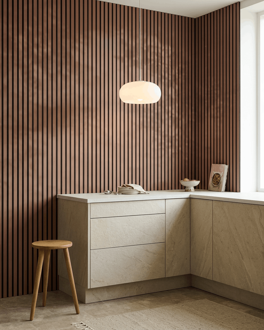 Akupanel | Akustikpanel / Colored, Clay, Black Felt, 240 x 60 cm