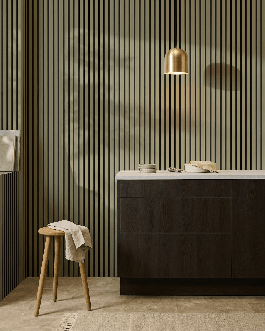 Akupanel | Akustikpanel / Colored, Moss, Black Felt, 240 x 60 cm