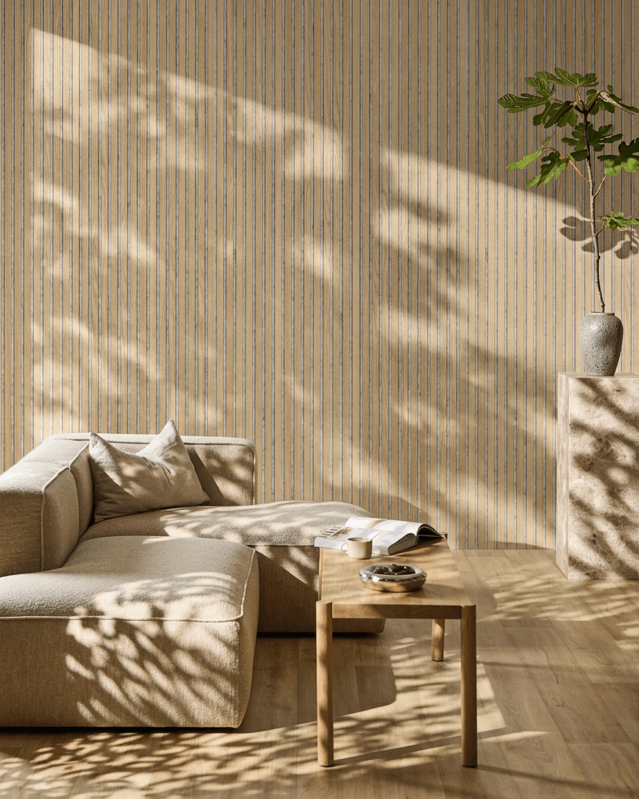 Akupanel | Akustikpanel / Natural Wood, Classic Oak, Grey Felt, 240 x 60 cm
