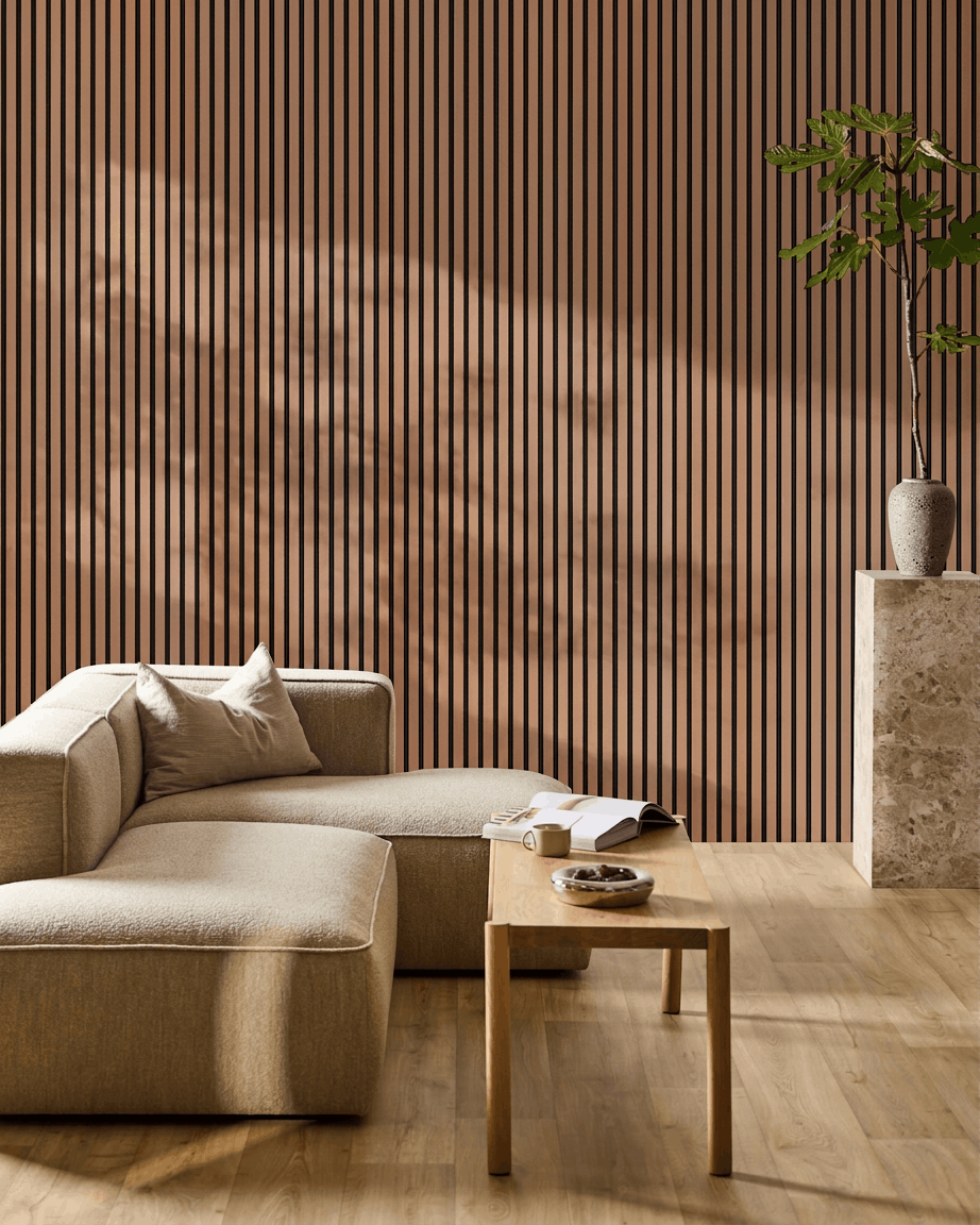 Akupanel | Akustikpanel / Colored, Clay, Black Felt, 240 x 60 cm
