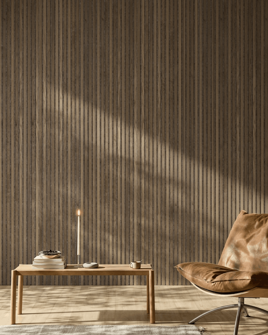 Akupanel |  Akustikpanel / Natural Wood, Rustic Grey Oak, Warm Grey Felt, 240 x 60 cm